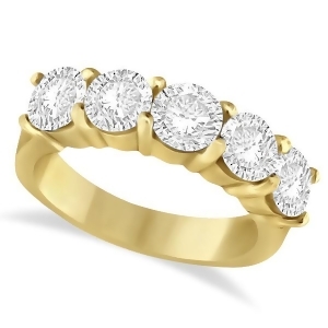 Five Stone Diamond Ring Anniversary Band 14k Yellow Gold 2.50 ctw - All