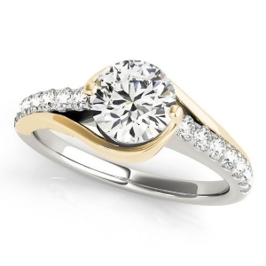 Solitaire Engagement Ring Diamond Accented 14k Two Tone Gold 1.00ct - All
