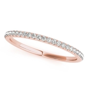 Diamond Accented Semi Eternity Wedding Band in 14k Rose Gold 0.10ct - All