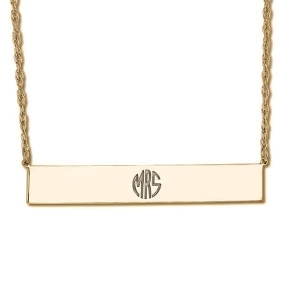 Customizable Monogram Bar Pendant Necklace in 14k Yellow Gold - All