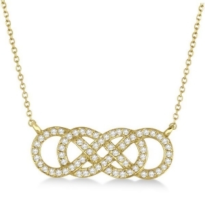 Multiple Infinity Diamond Pendant Necklace 14k Yellow Gold 0.34ct. - All