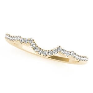 Semi Eternity Contour Diamond Wedding Ring in 14k Yellow Gold 0.15ct - All