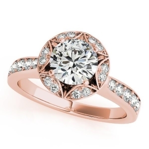 Diamond Star Engagement Ring with Accents in 14k Rose Gold 1.40ct - All