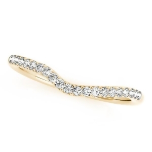 Semi Eternity Contour Diamond Wedding Ring in 14k Yellow Gold 0.25ct - All