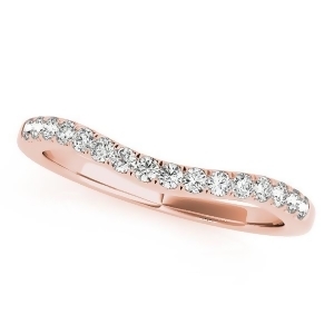 Diamond Accented Contour Wedding Ring Band in 14k Rose Gold 0.20ct - All