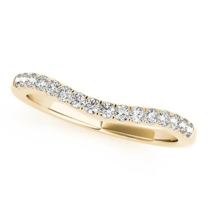 Diamond Accented Contour Wedding Ring Band in 14k Yellow Gold 0.20ct - All