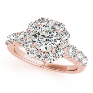 Diamond Frame Engagement Ring Flower Design 14k Rose Gold 2.10ct - All