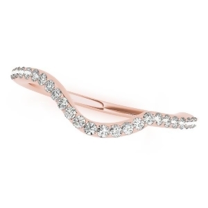Semi Eternity Contour Diamond Wedding Ring in 14k Rose Gold 0.26ct - All