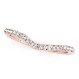 Semi Eternity Contour Diamond Wedding Ring in 14k Rose Gold 0.25ct - All