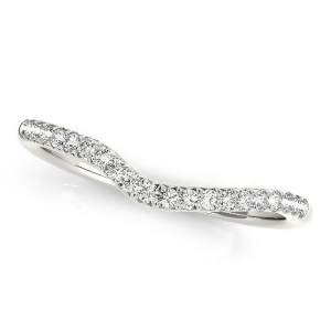 Semi Eternity Contour Diamond Wedding Ring in 14k White Gold 0.25ct - All