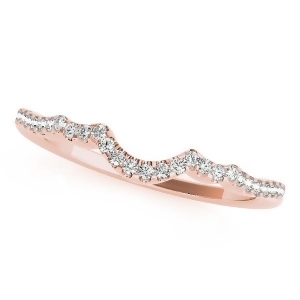 Semi Eternity Contour Diamond Wedding Ring in 14k Rose Gold 0.15ct - All