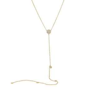 0.12Ct 14k Yellow Gold Diamond Lariat Necklace - All