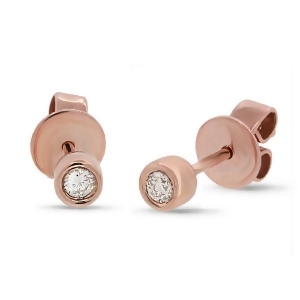 0.07Ct 14k Rose Gold Diamond Stud Earrings - All