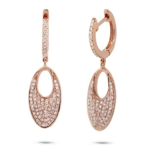0.43Ct 14k Rose Gold Diamond Pave Earrings - All