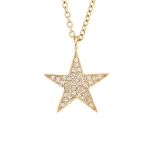 0.09Ct 14k Yellow Gold Diamond Star Pendant Necklace - All