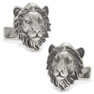 Men's Sterling Silver Lion Head Cuff Links - All