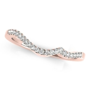 Semi Eternity Contour Diamond Wedding Ring in 14k Rose Gold 0.16ct - All