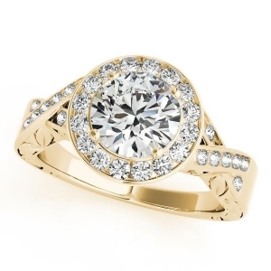 Antique Infinity Halo Diamond Engagement Ring 14k Yellow Gold 1.70ct - All