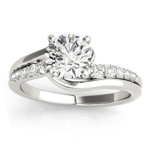 Diamond Engagement Ring Setting Swirl Design in 14k White Gold 0.25ct - All