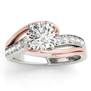 Diamond Bypass Engagement Ring Twisted Setting 14k Rose Gold 0.20ct - All
