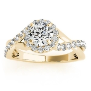 Diamond Twisted Halo Engagement Ring Setting 18k Yellow Gold 0.33ct - All