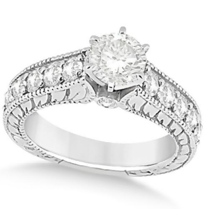 Vintage Diamond Accented Engagement Ring in Palladium 2.05ct - All