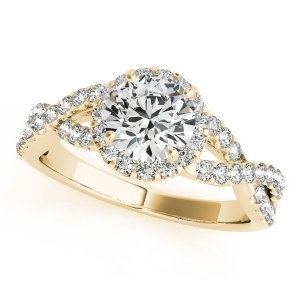 Diamond Infinity Twisted Halo Engagement Ring 14k Yellow Gold 2.00ct - All