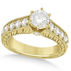 Vintage Diamond Accented Engagement Ring in 18k Yellow Gold 2.05ct - All