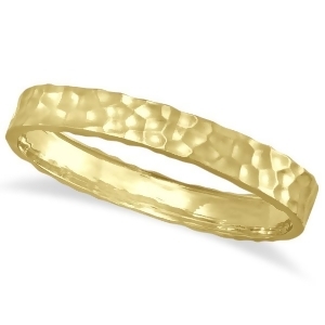 Hammered Stackable Bangle for Women in 14k Yellow Gold - All