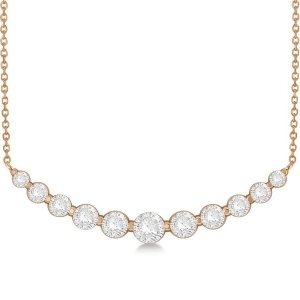 Curved Necklace Diamond Accented 14k Rose Gold 1.00ct - All