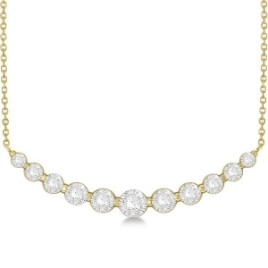 Curved Necklace Diamond Accented 14k Yellow Gold 1.00ct - All