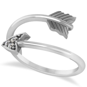 Cupid's Arrow Ring Diamond Accented 14k White Gold 0.05ct - All