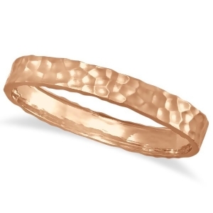 Hammered Stackable Bangle for Women in 14k Rose Gold - All