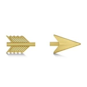 Women's Shooting Arrow Stud Earrings 14K Yellow Gold - All