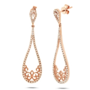 0.55Ct 14k Rose Gold Diamond Earrings - All