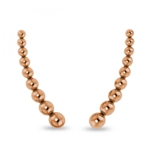 Graduating Beads Ear Cuffs Plain Metal 14k Pink Gold - All