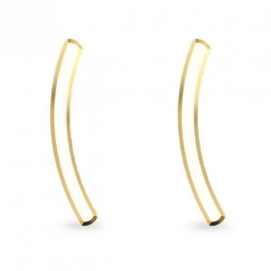 Curved Ear Crawlers Plain Metal 14K Yellow Gold - All