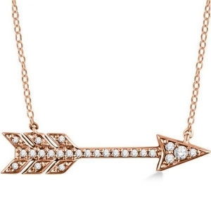 Cupid's Arrow Pendant Necklace Diamond Accented 14k Rose Gold 0.11ct - All