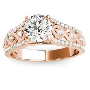 Graduating Diamond Twisted Engagement Ring 14k Rose Gold 0.38ct - All