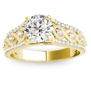 Graduating Diamond Twisted Engagement Ring 14k Yellow Gold 0.38ct - All