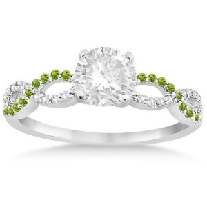 Infinity Diamond and Peridot Gemstone Engagement Ring Palladium 0.21ct - All