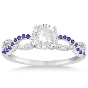 Infinity Diamond and Tanzanite Engagement Ring in 18k White Gold 0.21ct - All