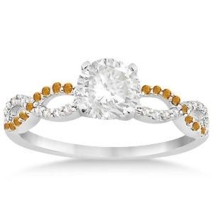 Infinity Diamond and Citrine Engagement Ring in 18k White Gold 0.21ct - All