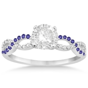 Infinity Diamond and Tanzanite Engagement Ring in 14k White Gold 0.21ct - All