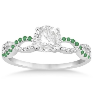 Infinity Diamond and Emerald Gemstone Engagement Ring Platinum 0.21ct - All