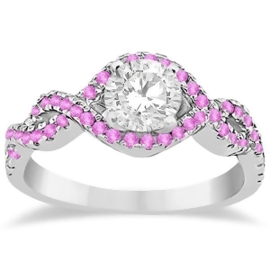 Pink Sapphire Halo Infinity Engagement Ring In 14k White Gold 0.39ct - All