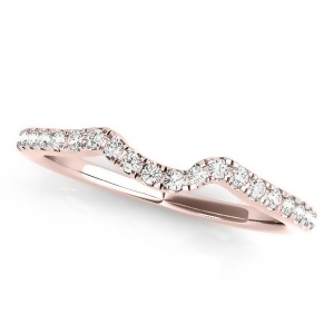 Women's Wedding Ring Contoured Diamond Band 18k Rose Gold 0.12ct - All