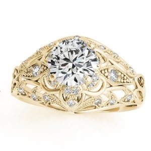 Vintage Art Deco Diamond Engagement Ring Setting 18k Yellow Gold .19ct - All
