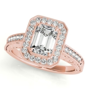 Antique Emerald Cut Diamond Engagement Ring 14k Rose Gold 1.80ct - All