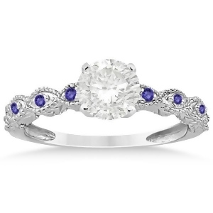 Vintage Marquise Tanzanite Engagement Ring 14k White Gold 0.18ct - All